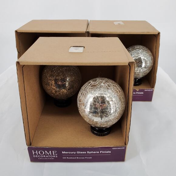 Home Decorators Collection Oil Rubbed Bronze Glass Sphere Finial Lot of 3 Boxes - Picture 1 of 3